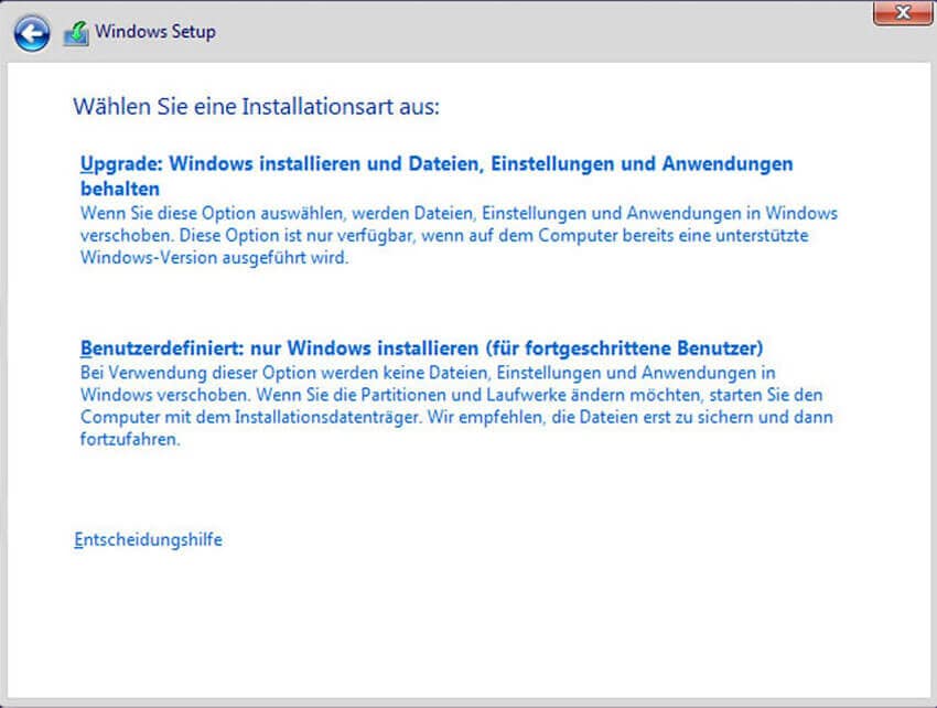 Windows 11 neu installieren oder von Windows 10 updaten