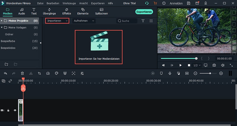 Importieren Sie Videos in der Videobearbeitungssoftware