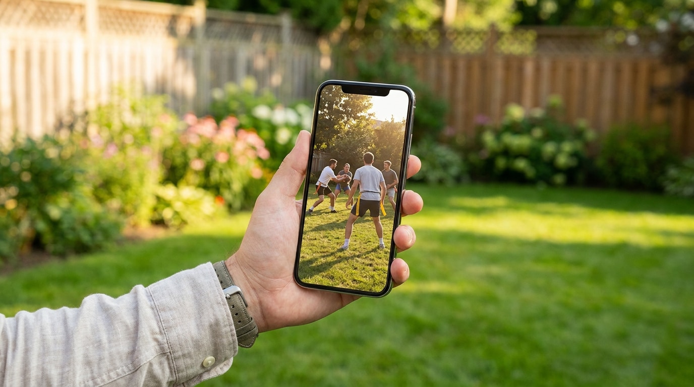 Bildplatzhalter für sommerliches Football-Reel im Hochformat