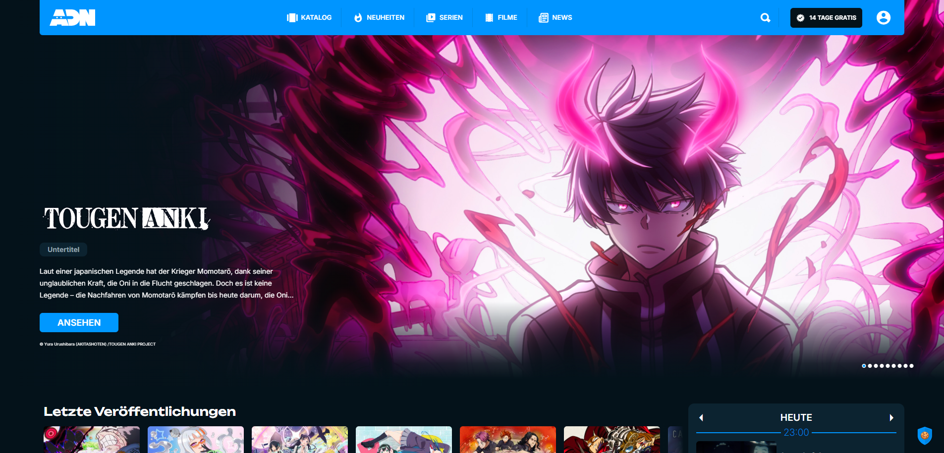 Anime Digital Network (ADN) ist eine legale Plattform aus Frankreich, die eine große Auswahl an lizenzierten Anime-Serien und -Filmen bietet.