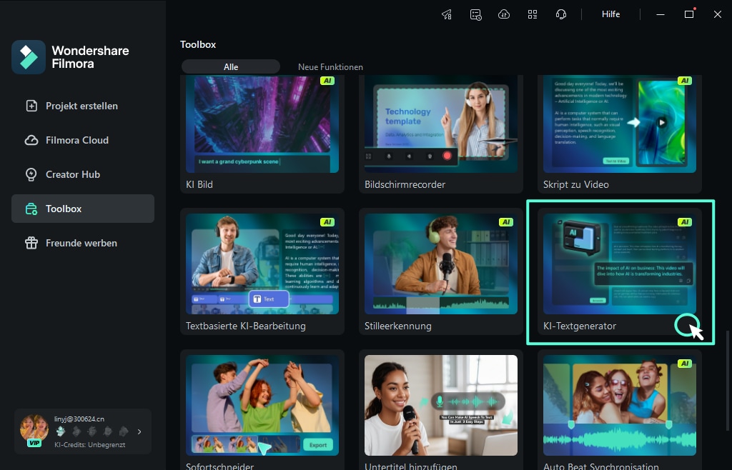 ki skript schreiben in filmora