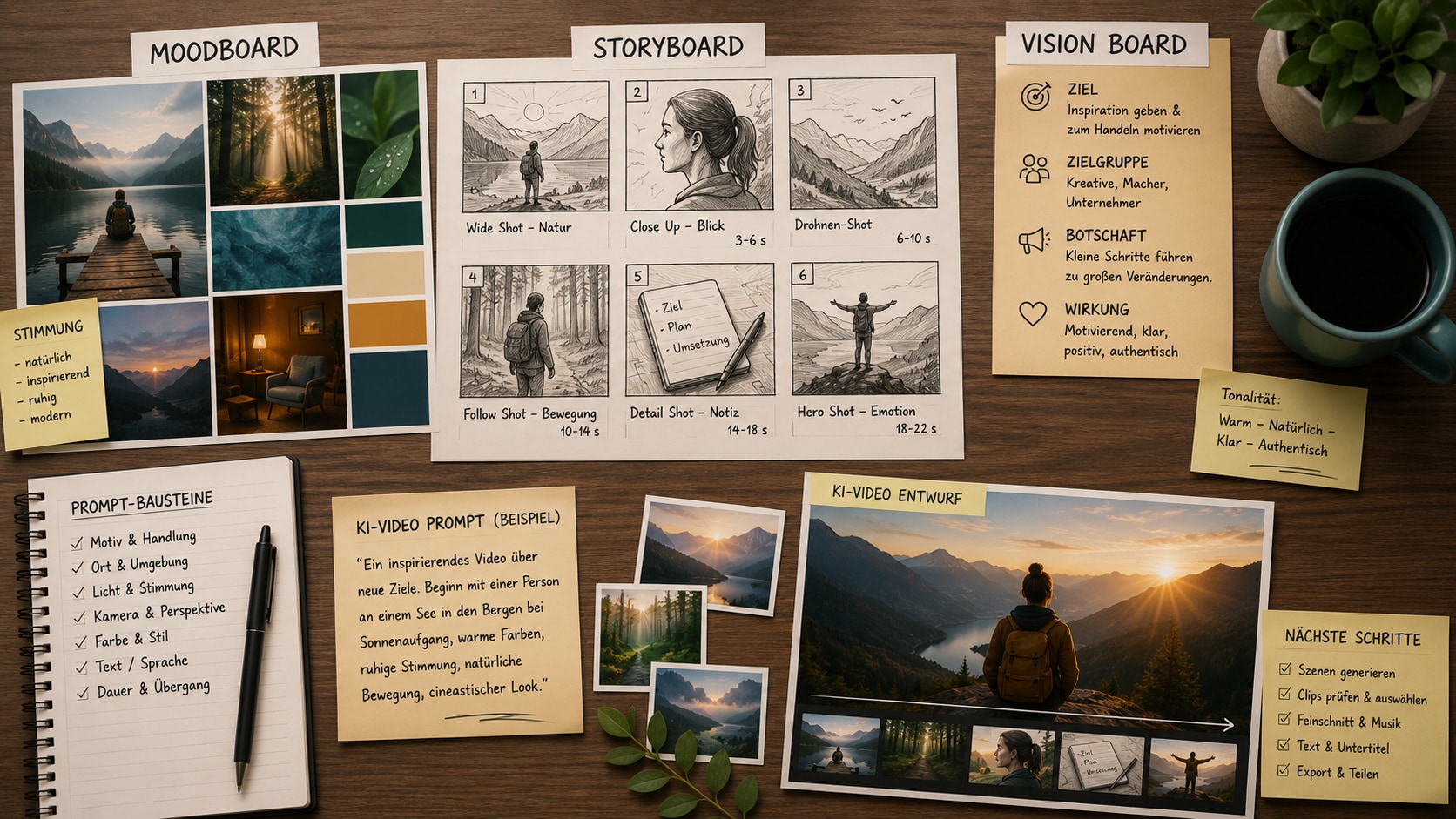 Filmora AI Storyboard KI Video und Untertitel Workflow in der Timeline