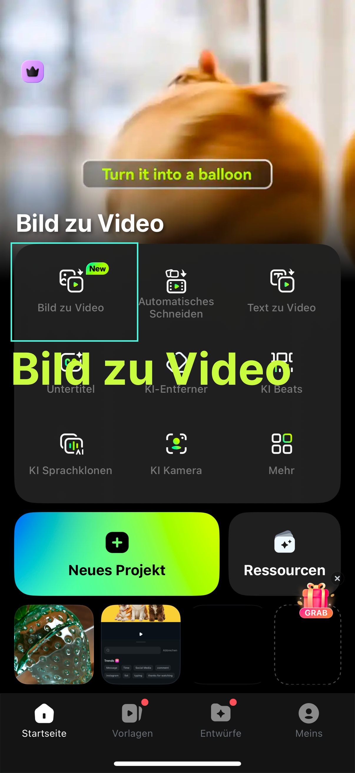 bild zu video in filmora