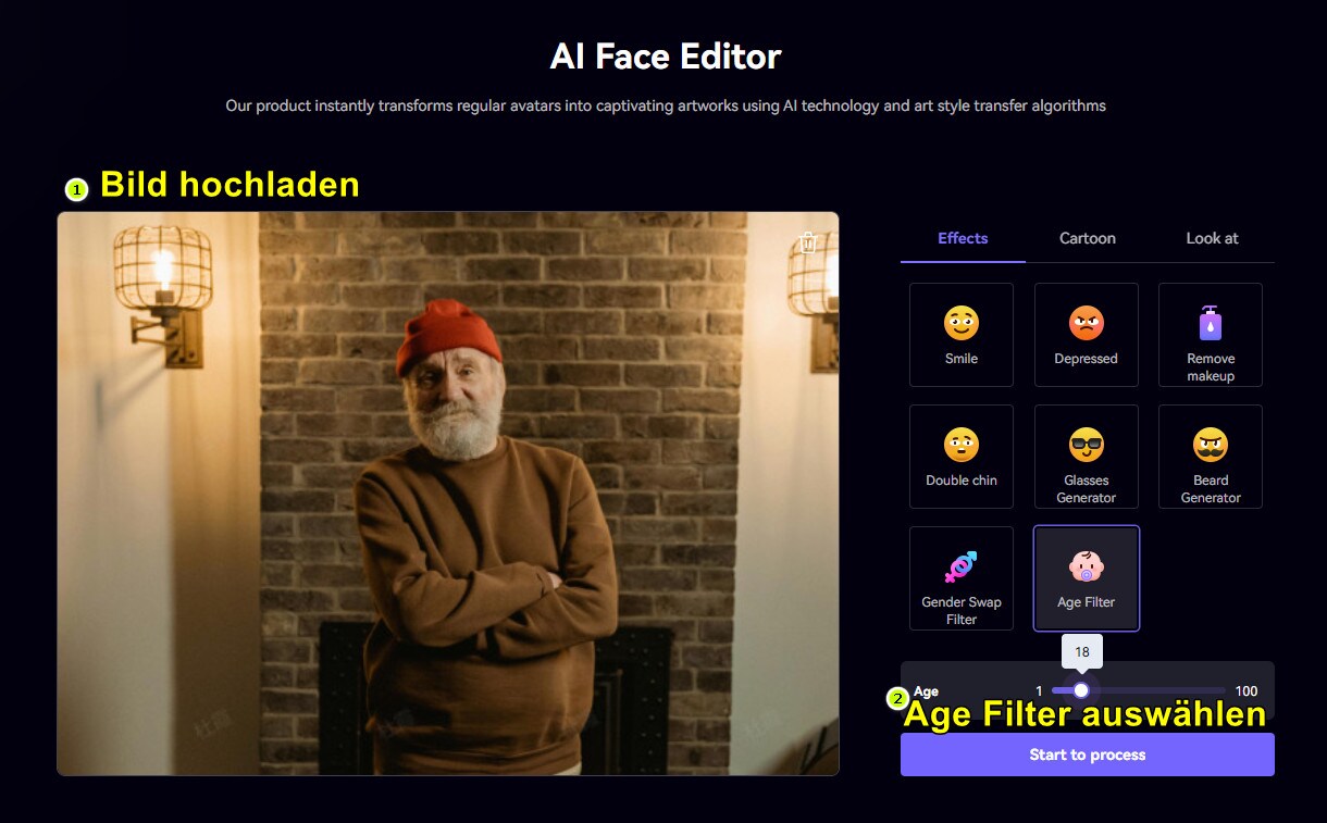 age gesichtsfilter in media.io anwenden