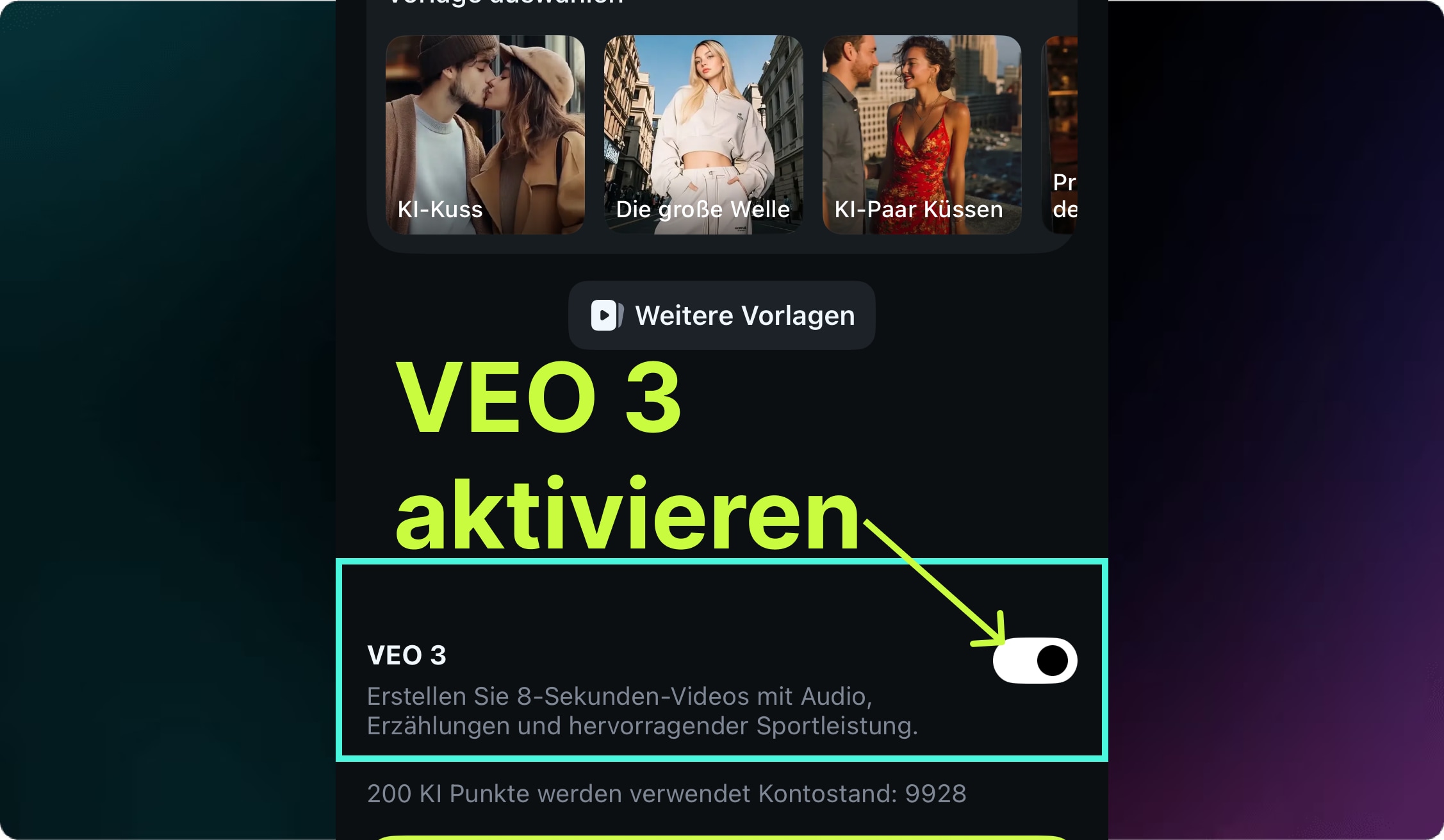 Application pour images animées : choisissez le mode Veo 3