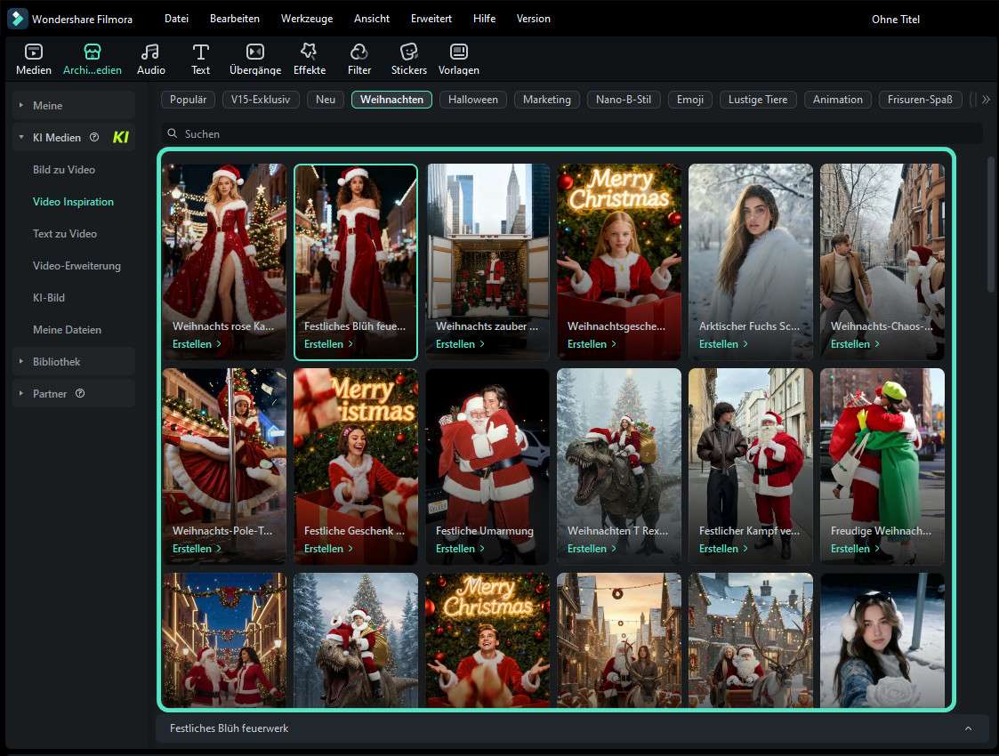 ki weihnachtsvideo vorlage – foto hochladen für virales frohe weihnachten video