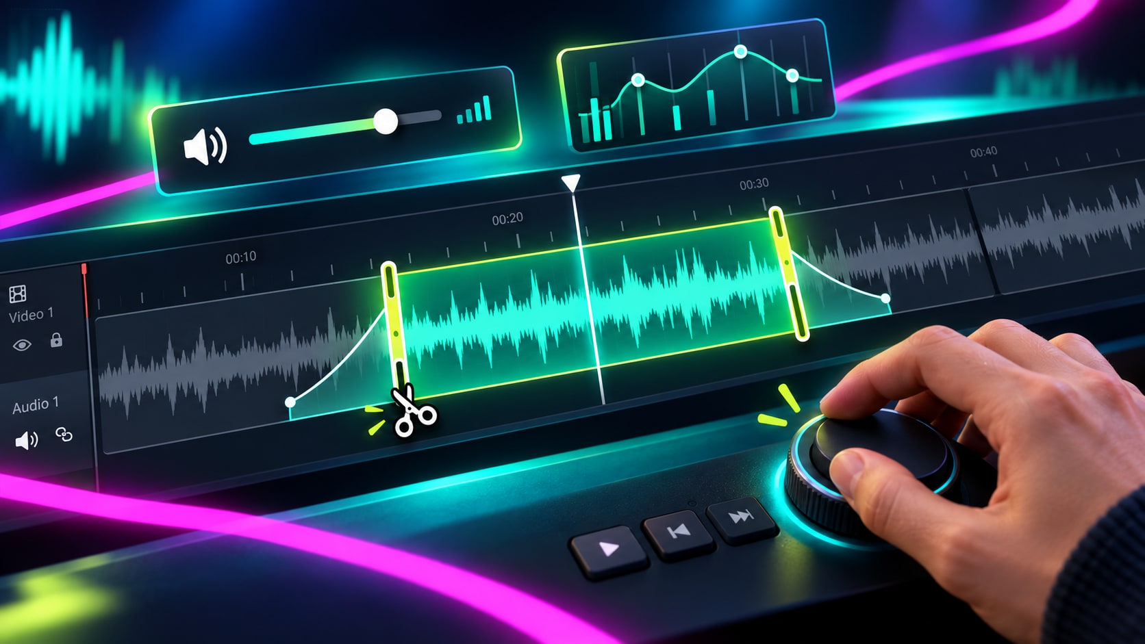 Extrahierte Audiospur anhand der Wellenform schneiden und bearbeiten