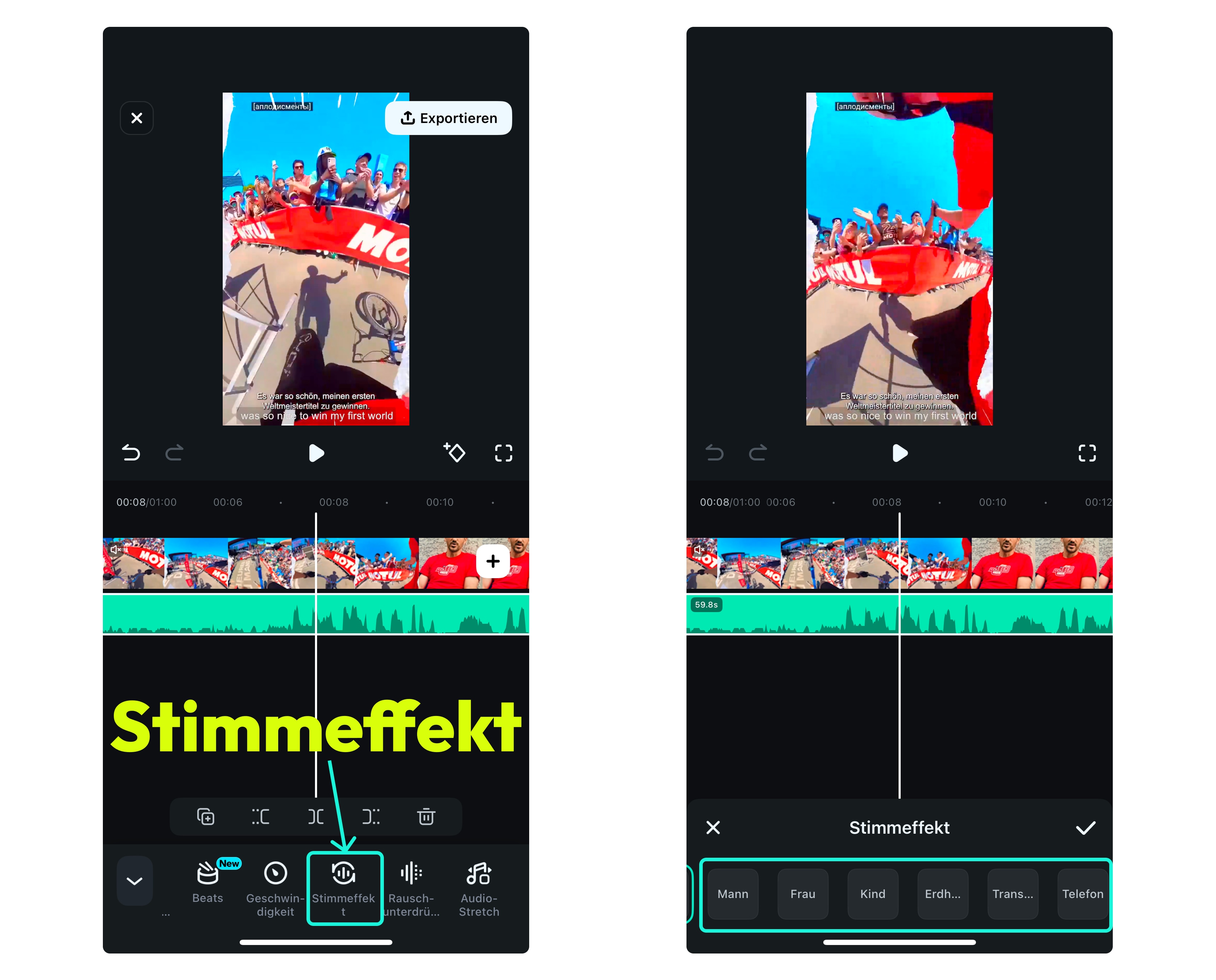 voice filter in filmora stimmenversteller app