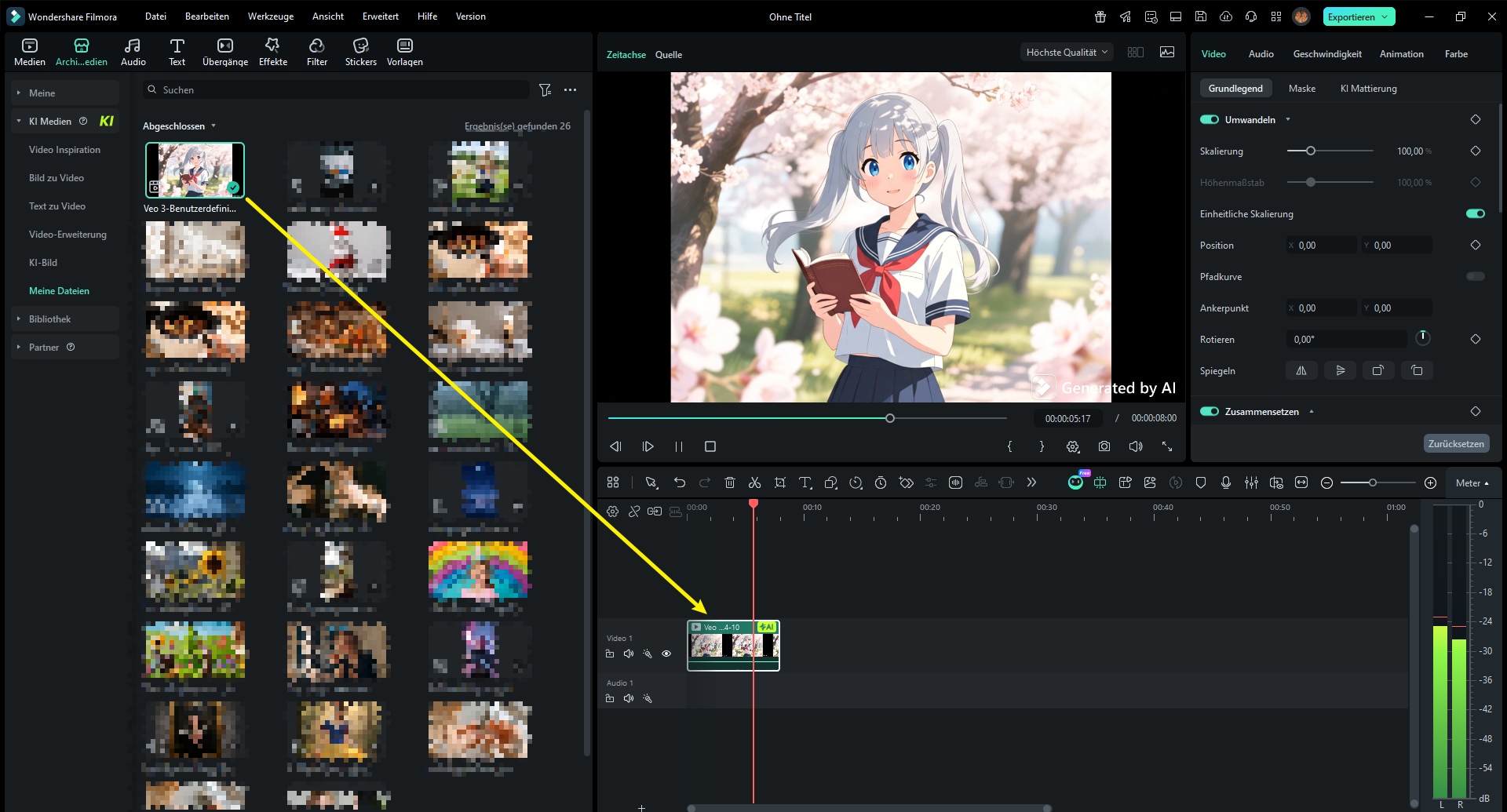 Bearbeiten und exportieren