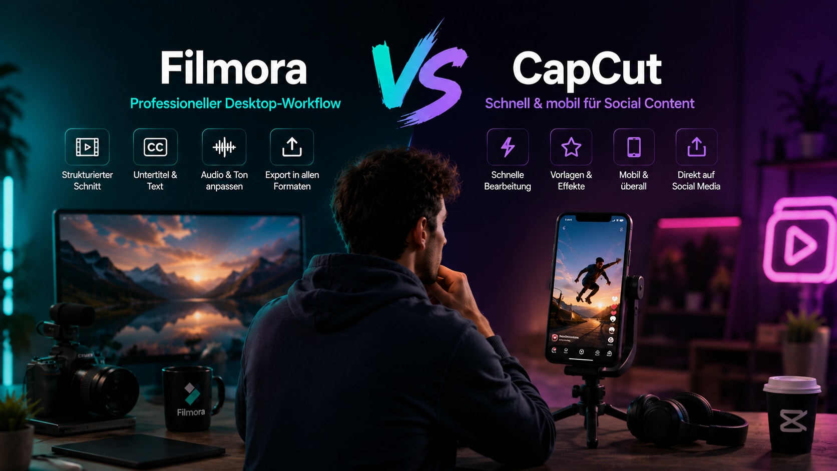 Filmora vs CapCut Vergleichsbild
