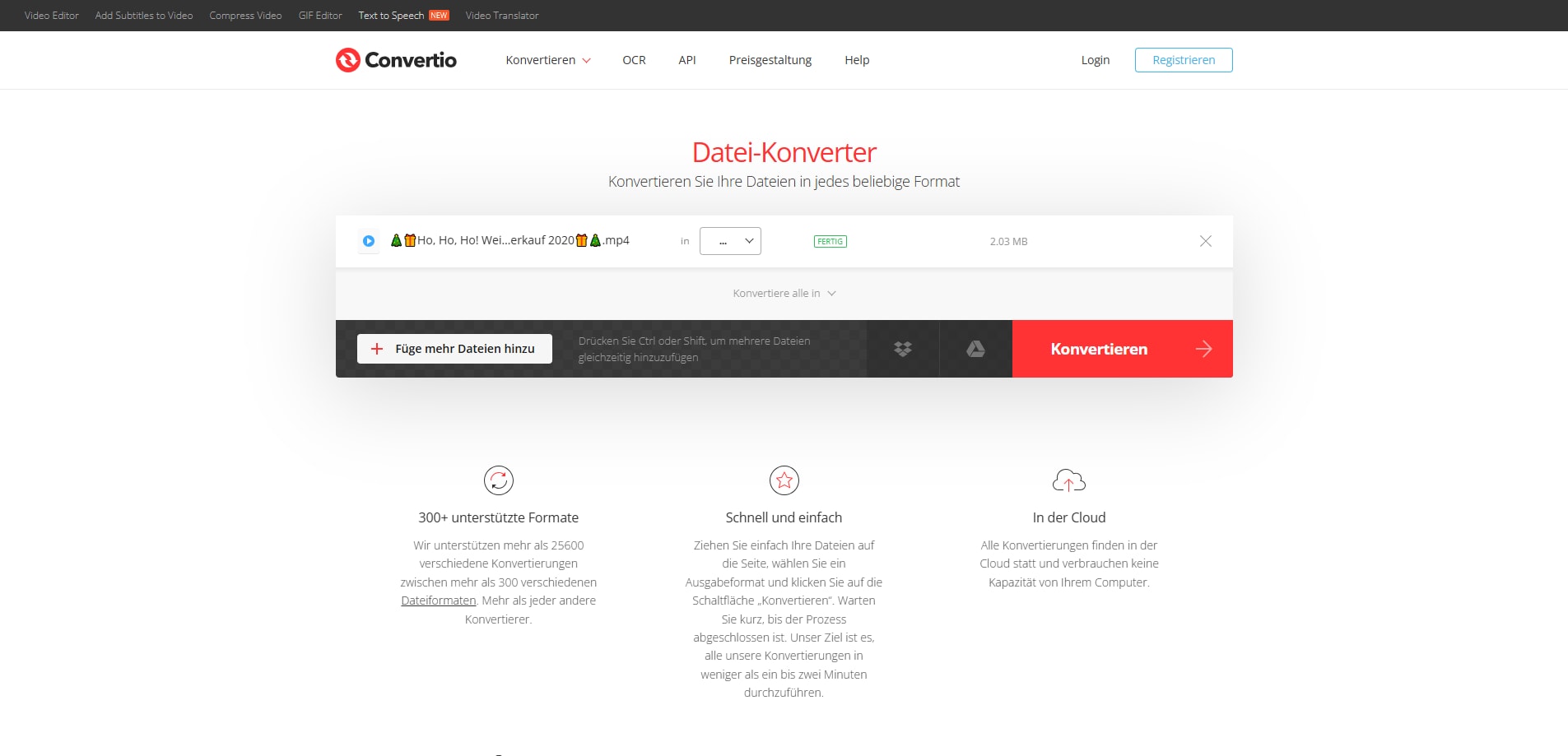 MP3 konvertieren und herunterladen