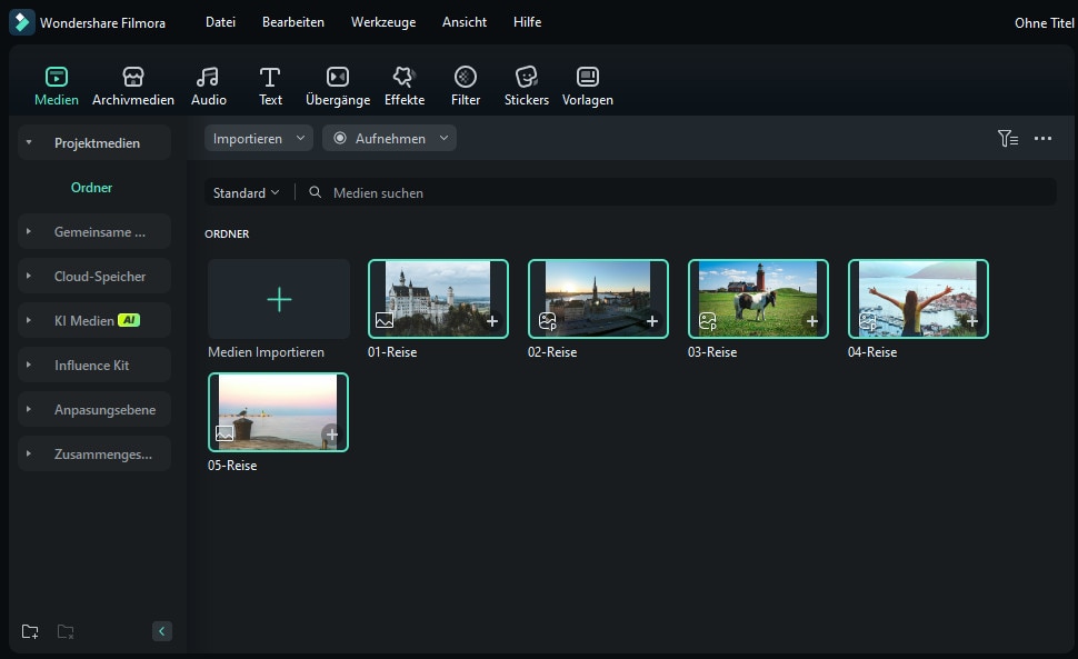 bilder video erstellen: bilder importieren