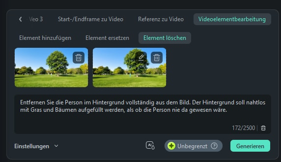Mehrpunktentfernung ermöglicht das gleichzeitige Löschen mehrerer Elemente in einem Durchgang