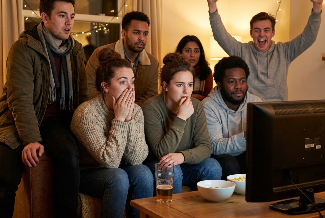 Emotionale Reaktionen und Jubelmomente bei einem Fußballfinale