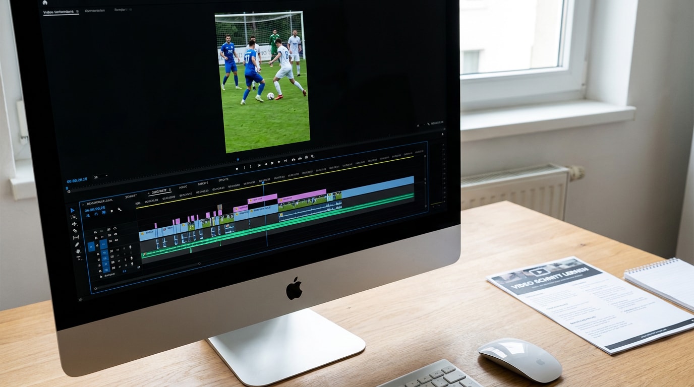 Timeline-Bearbeitung eines Fußballclips in Filmora