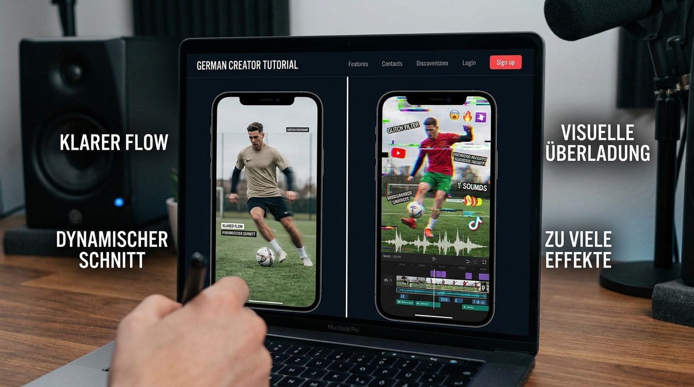 Vergleich wirkungsvoller Effekte für TikTok-Fußball-Edits