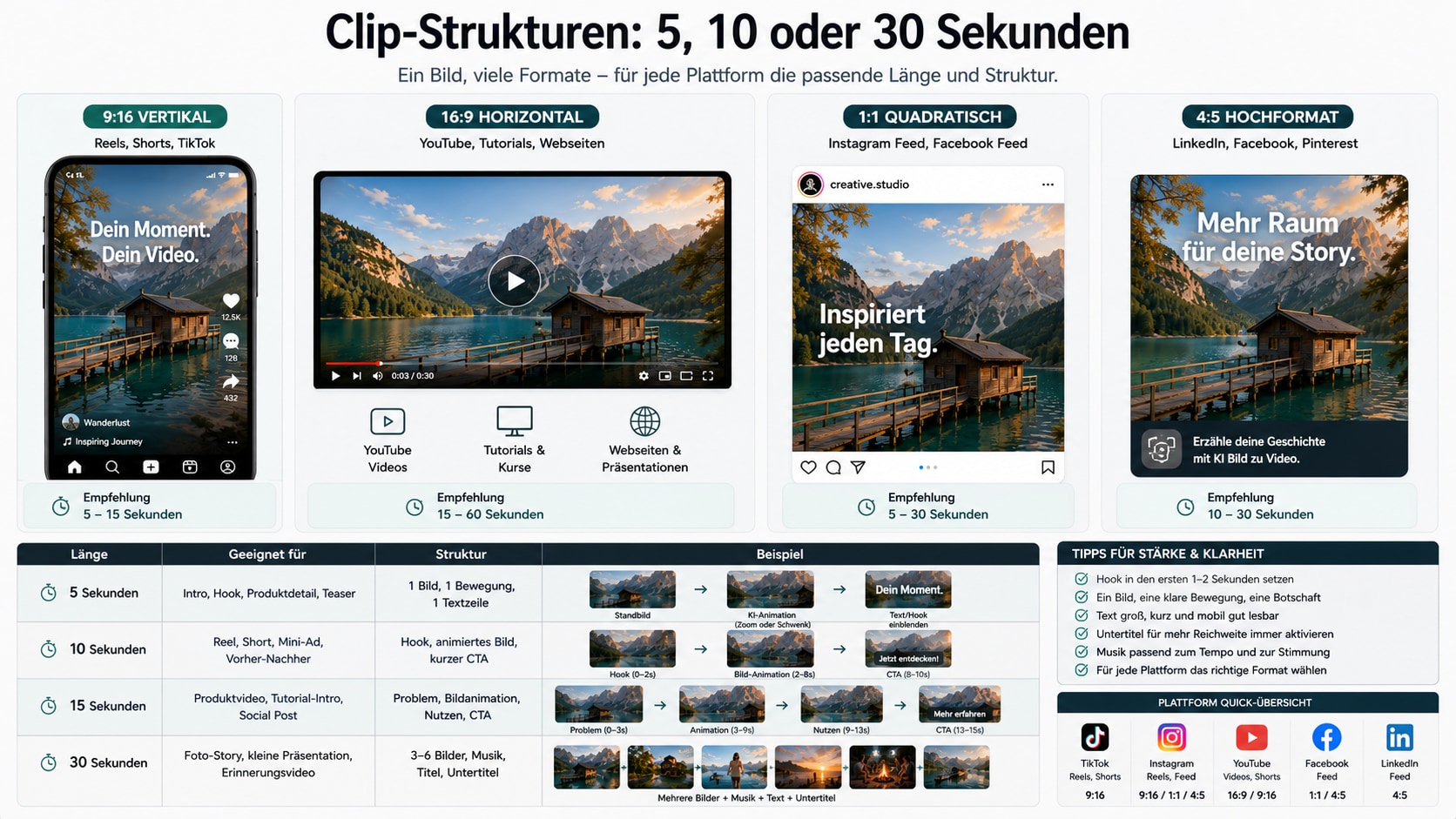 KI Bild zu Video Formate für Reels Shorts und YouTube
