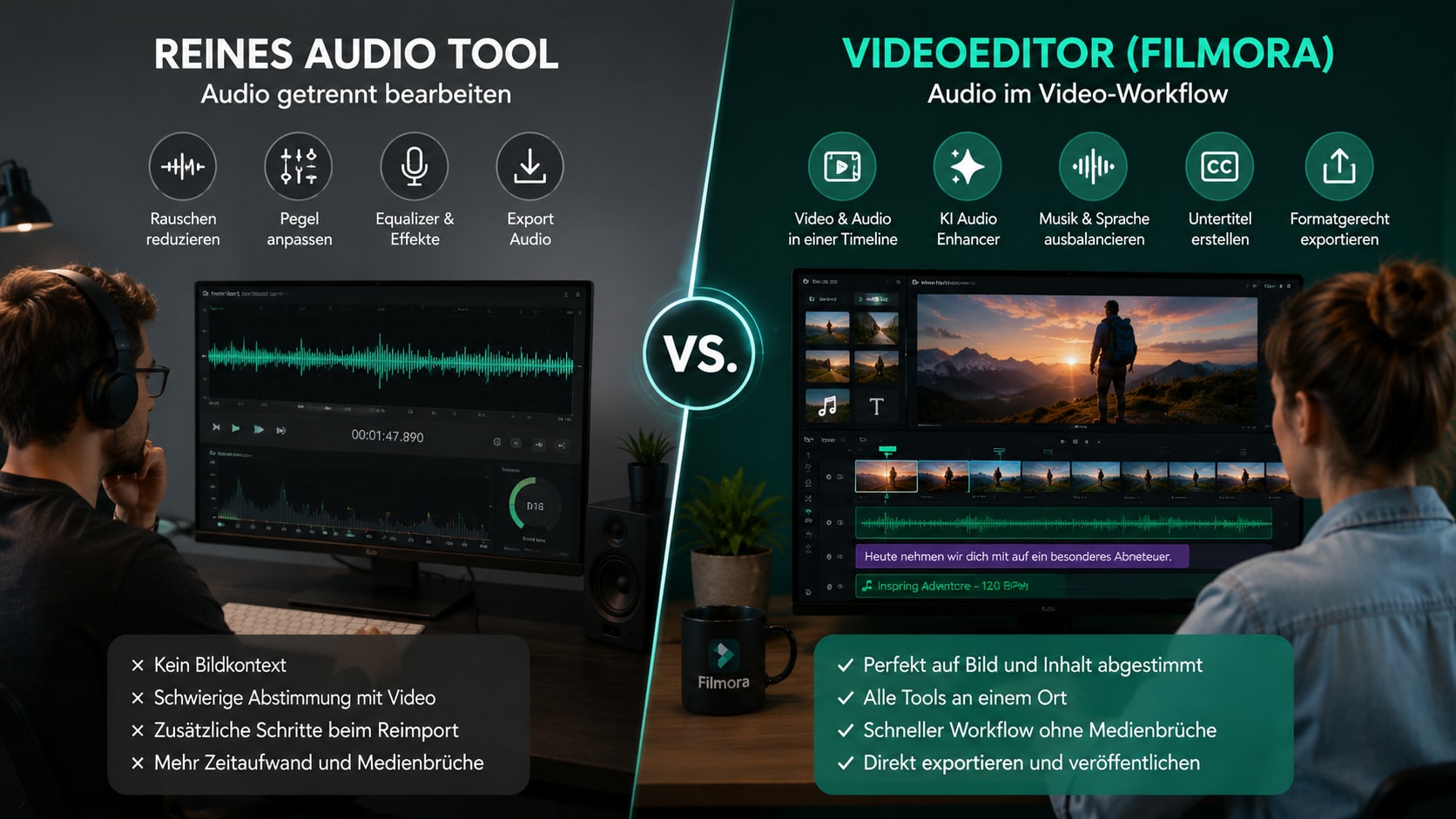 Reines Audio Tool oder Videoeditor für Audio im Video Workflow