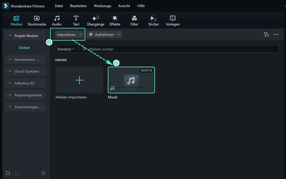 mp3 in mp4 umwandeln: audio importieren