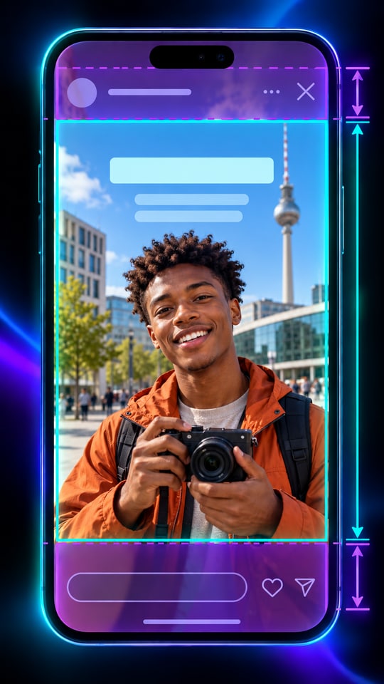 Sichere Textbereiche für Instagram Stories im 9:16-Format
