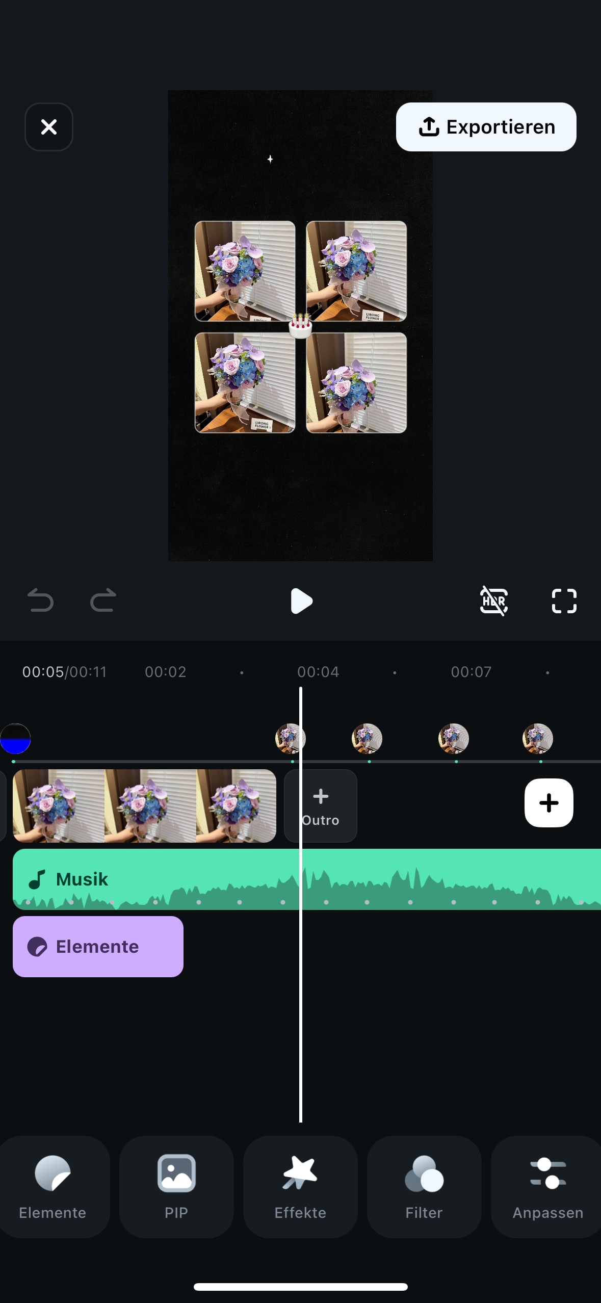 Fügen Sie Musik, Sticker und Übergänge hinzu, um das Bild oder Video noch lebendiger zu gestalten. So kommen Ihre Wünsche noch mehr zur Geltung.