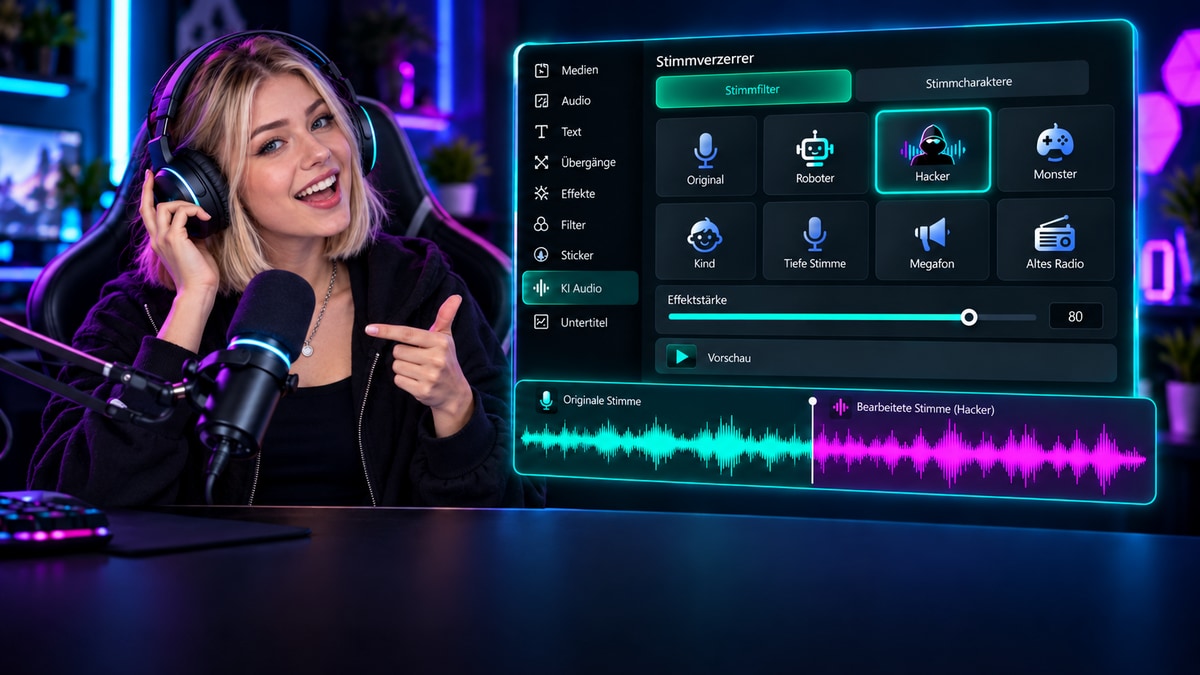 Stimme mit dem Filmora Voice Changer verändern