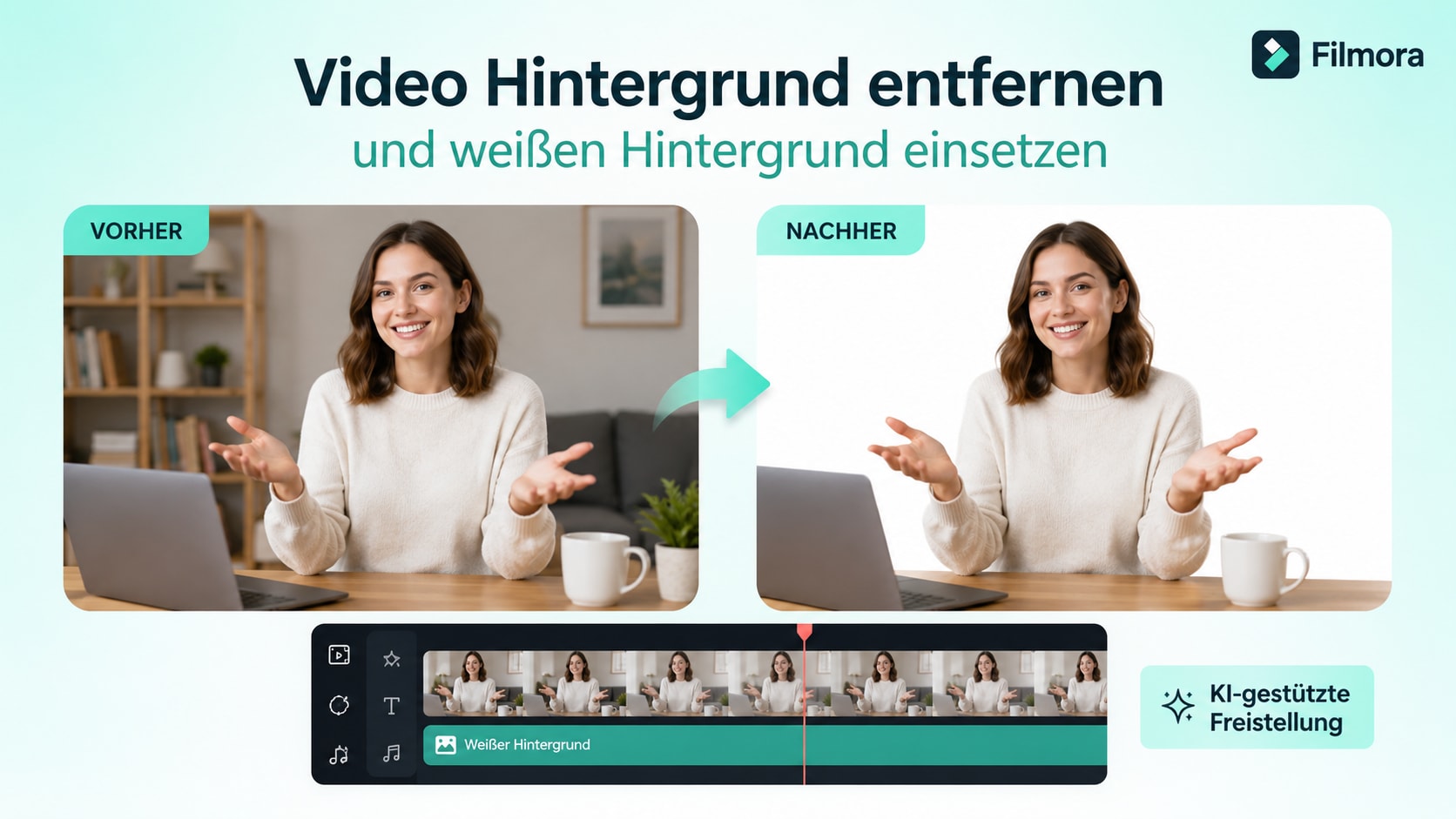 Video Hintergrund entfernen und weißen Hintergrund einsetzen