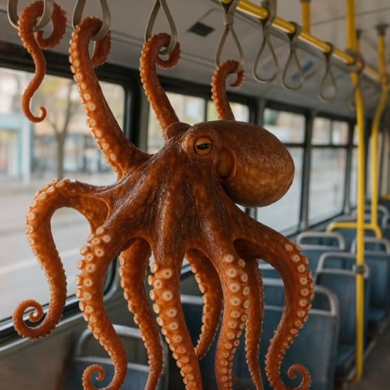 Oktopus im Autobus