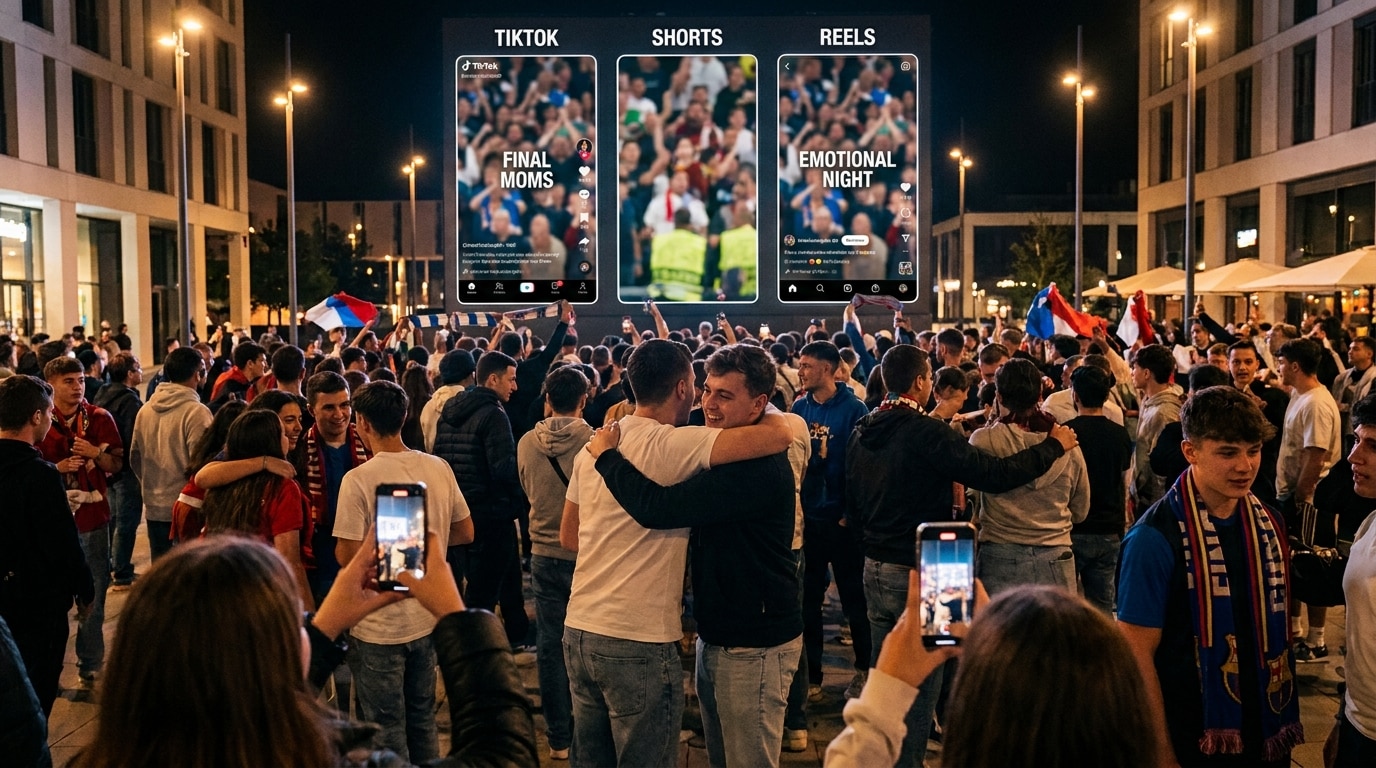 TikTok Instagram Reels und YouTube Shorts für Fußballfinale-Videos