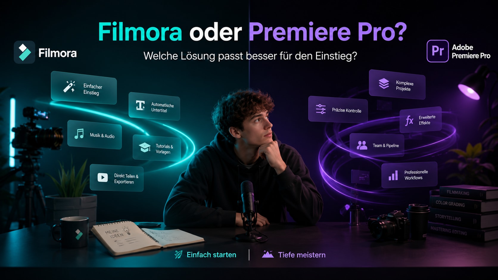 Premiere Pro Alternative für Anfänger mit Filmora und Adobe Premiere