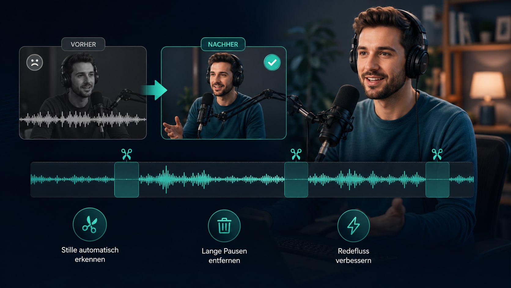 Stille und Pausen aus Audio entfernen