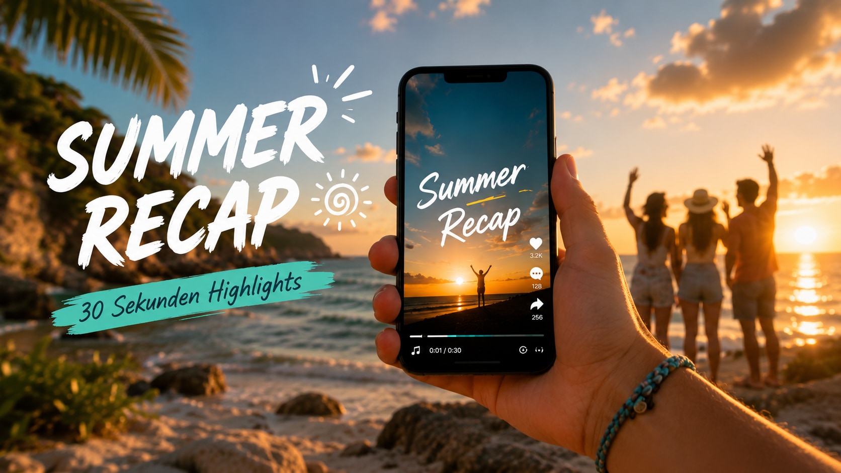 summer recap 30 sekunden tiktok reel smartphone urlaub