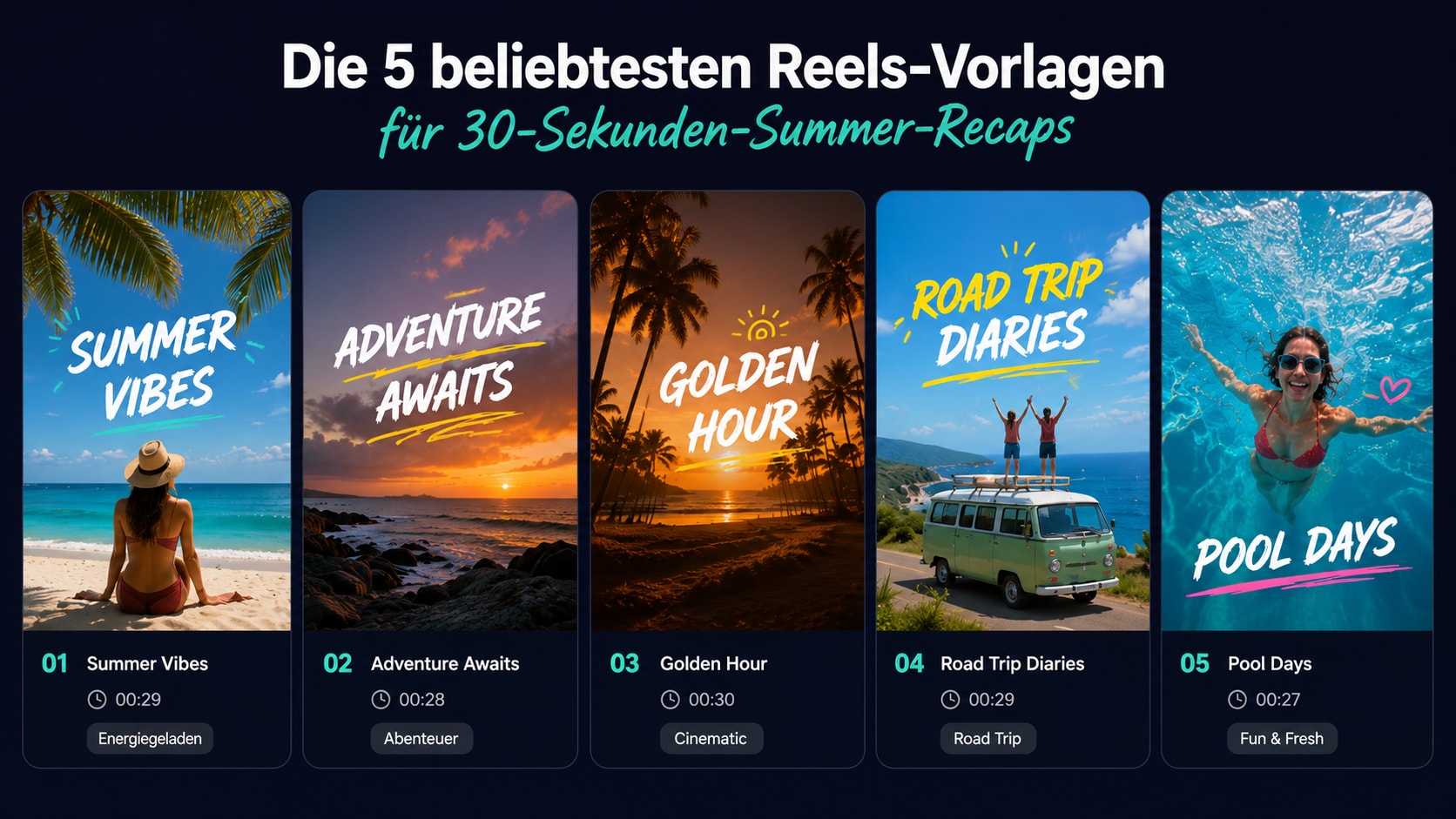 filmora reels vorlagen für summer recap 30 sekunden