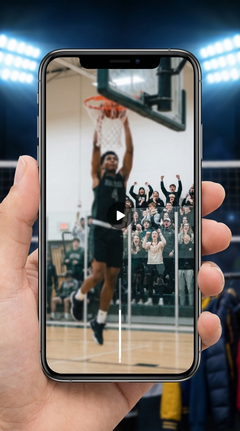 Bildplatzhalter für Bearbeitung eines vertikalen Sport-Highlight-Shorts