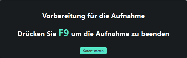 Aufnahmebereich und Audio einstellen