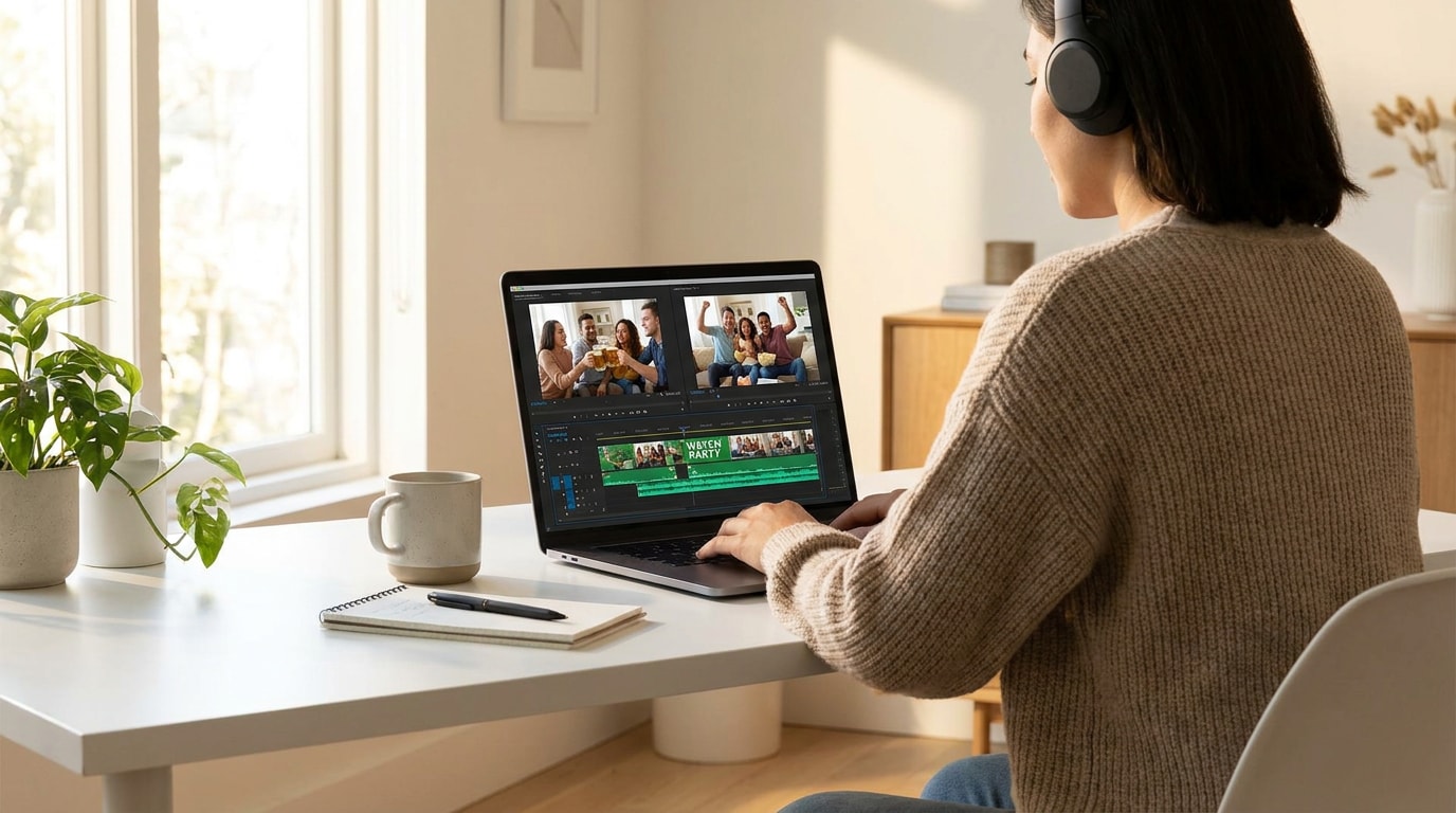 Bearbeitung eines Fußball Watch Party Videos mit Filmora