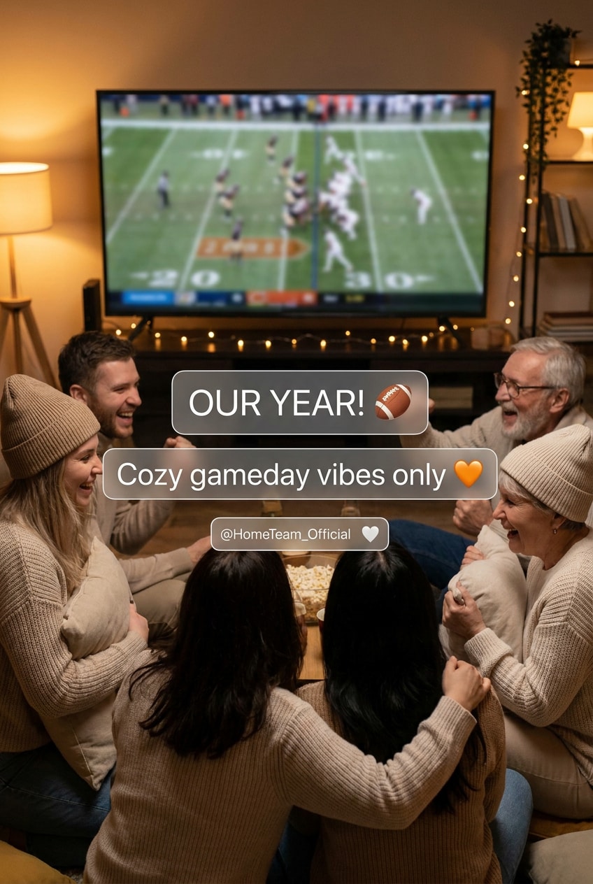 Text Overlays für Fußball Watch Party Videos auf Social Media
