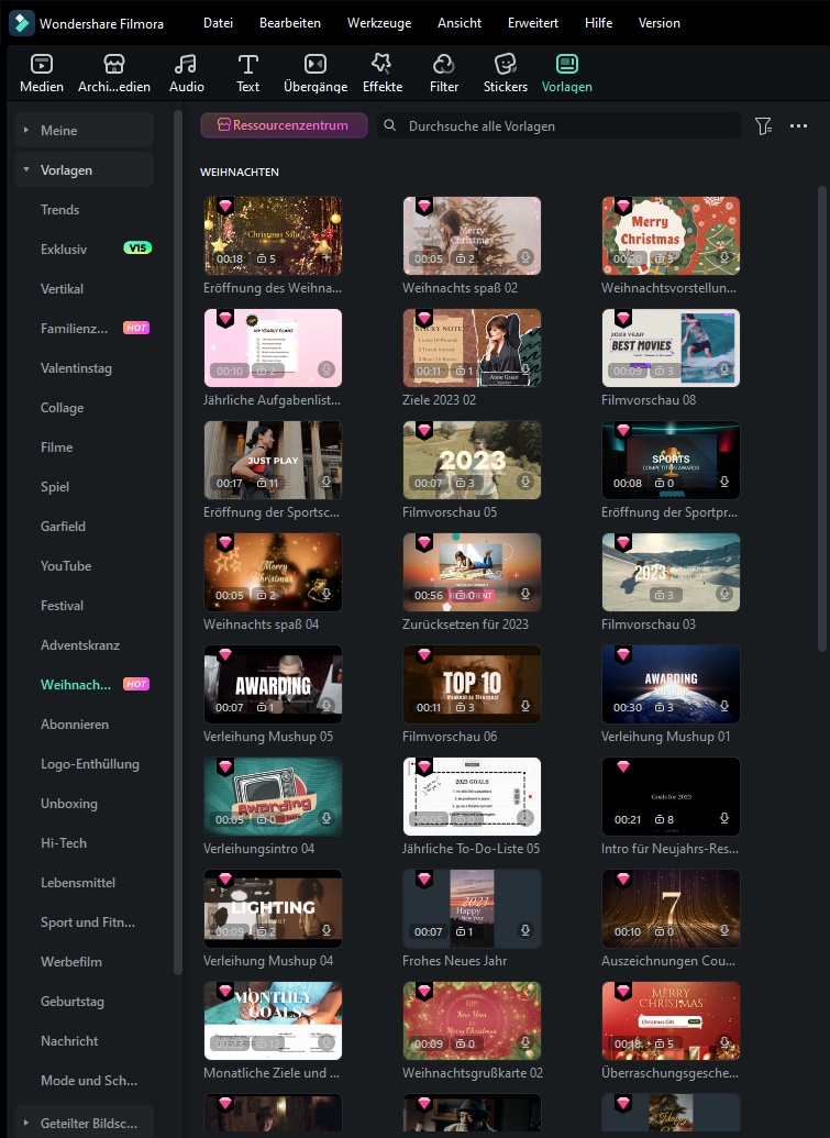 Weihnachtselemente hinzufügen