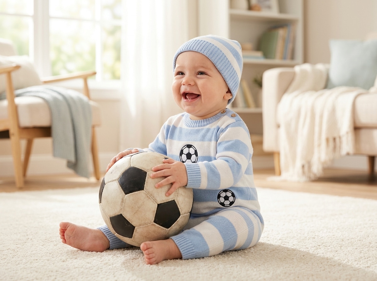 Süße Baby-Fußball-Vorlagen für Familienclips