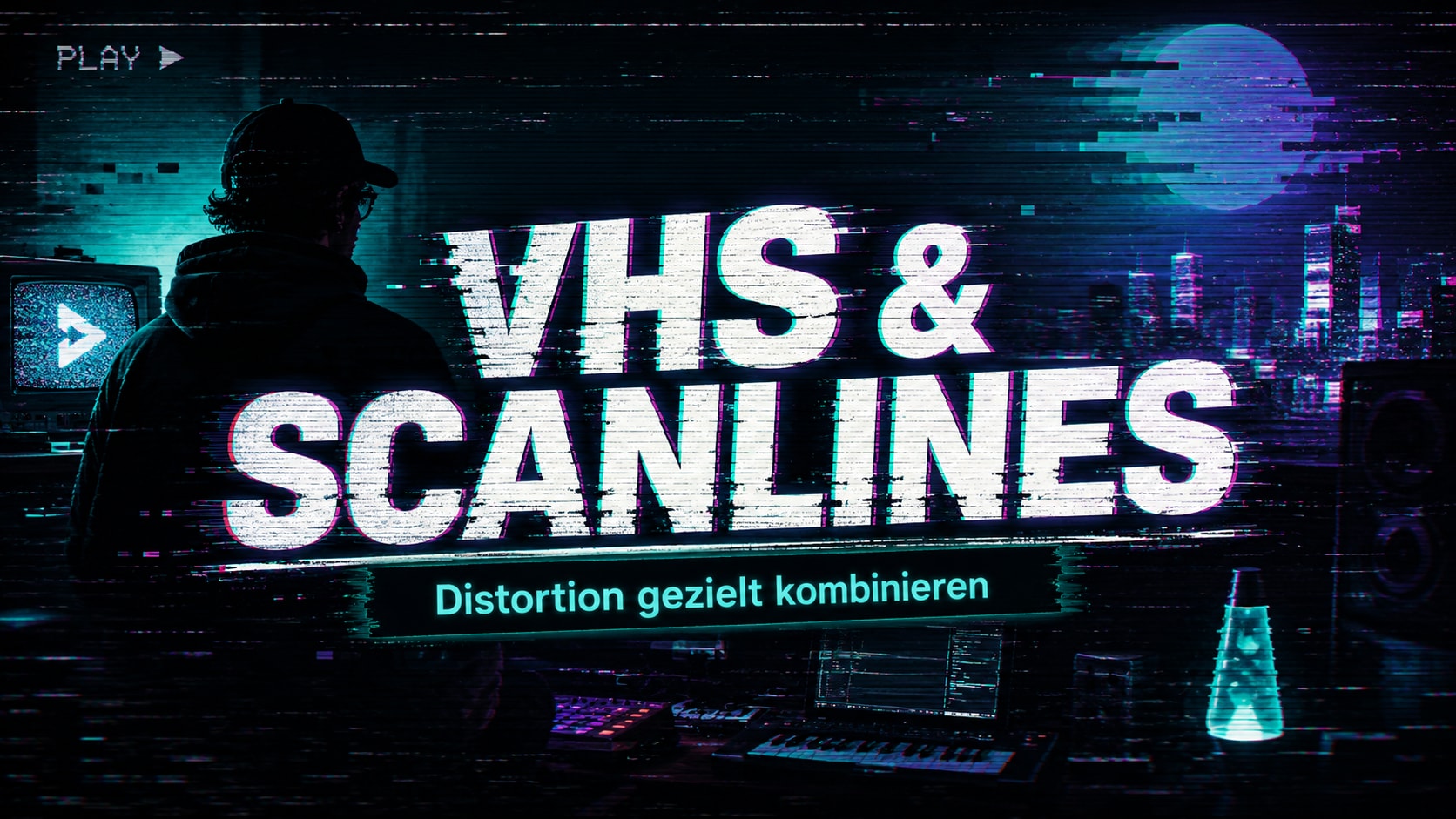 VHS Scanlines und digitale Distortion formen einen dynamischen Video-Opener mit technischer Ästhetik.