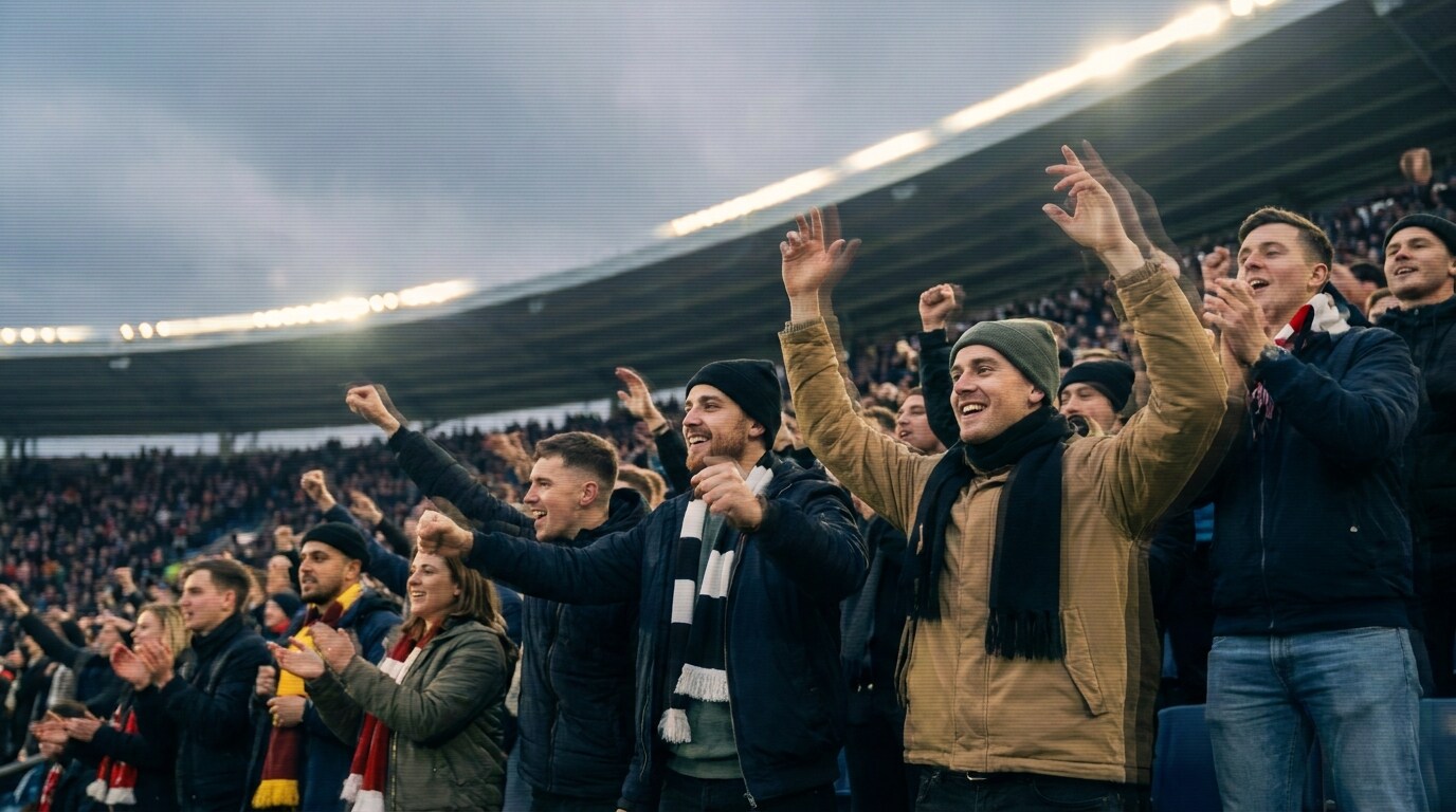 Animierte Stilvolle Fanmomente mit dynamischer Bewegung, Stadionenergie, Crowd-Reaktionen und trendiger Reel-Optik für kurze Sports-Videos.