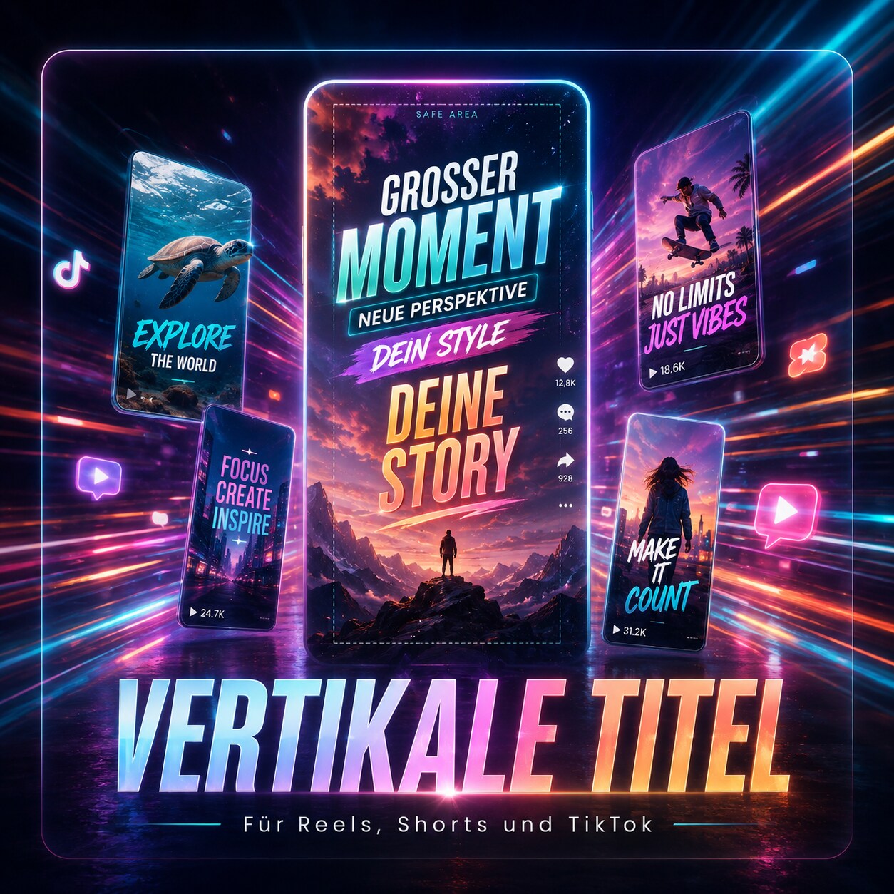 Vertikale Titel als verwandte Filmora Ressource