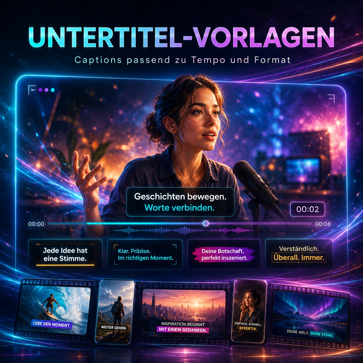 Untertitel-Vorlagen als verwandte Filmora Ressource