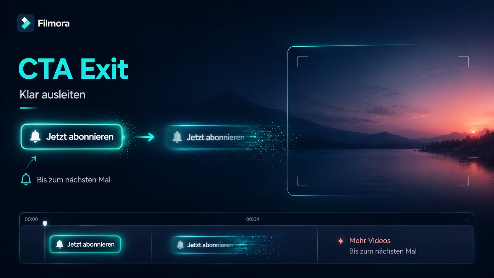 CTA Text verschwindet mit einer kontrollierten Exit Animation am Ende eines Social-Media-Videos.
