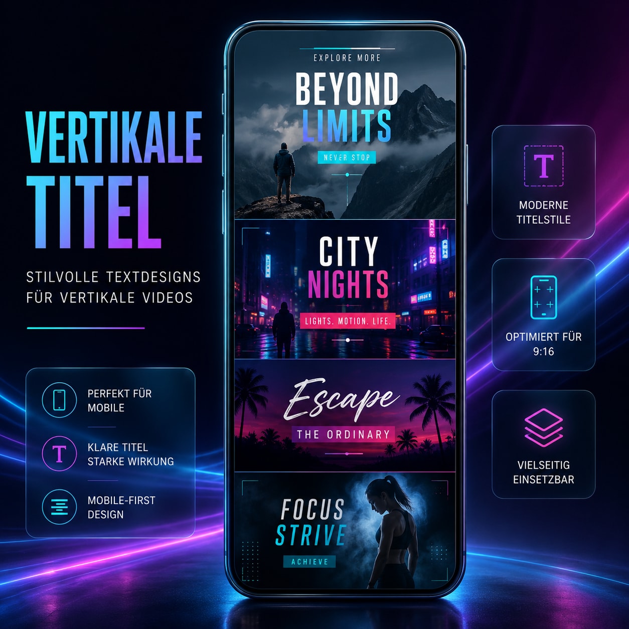 Vertikale Titel als verwandte Filmora Ressource