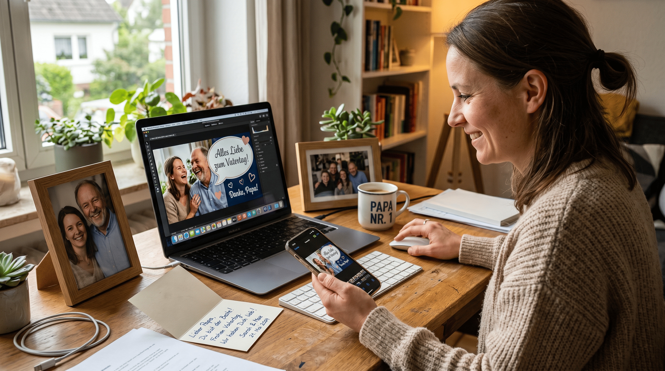 Personalisiere deine Vatertag Deutschland Fotos und Videos mit eigenen Botschaften und Text-Overlays