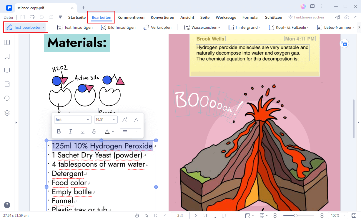 pdf schriftgröße