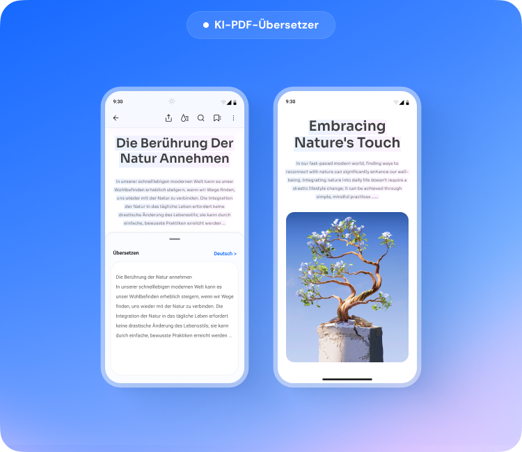 KI PDF übersetzen auf Android Handy