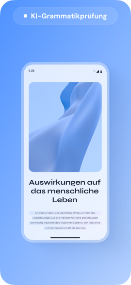 KI-Grammatikprüfung auf dem Android-Handy