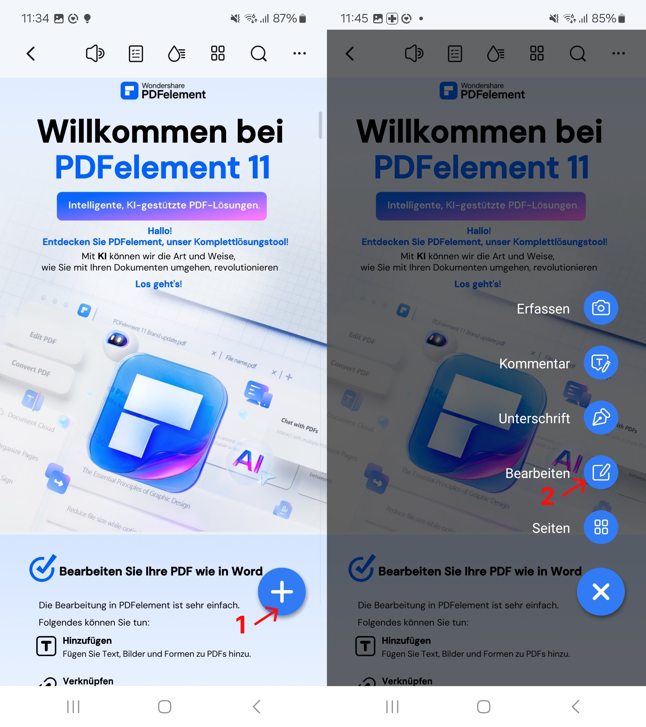 Jetzt können Sie Werkzeuge in PDFelement verwenden, um den PDF-Text zu bearbeiten, Anmerkungen zu machen, PDFs zu signieren, PDF-Seiten zu drehen/hinzuzufügen/löschen, Passwörter zum Verschlüsseln von PDFs hinzuzufügen und mehr.